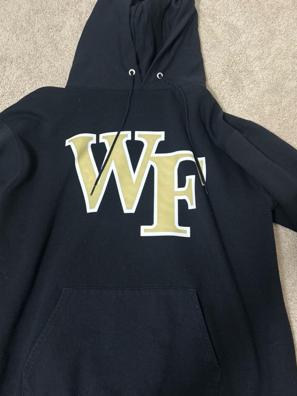 Champion Black Hoodie with Gold WF Logo